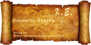 Konderth Etelka névjegykártya